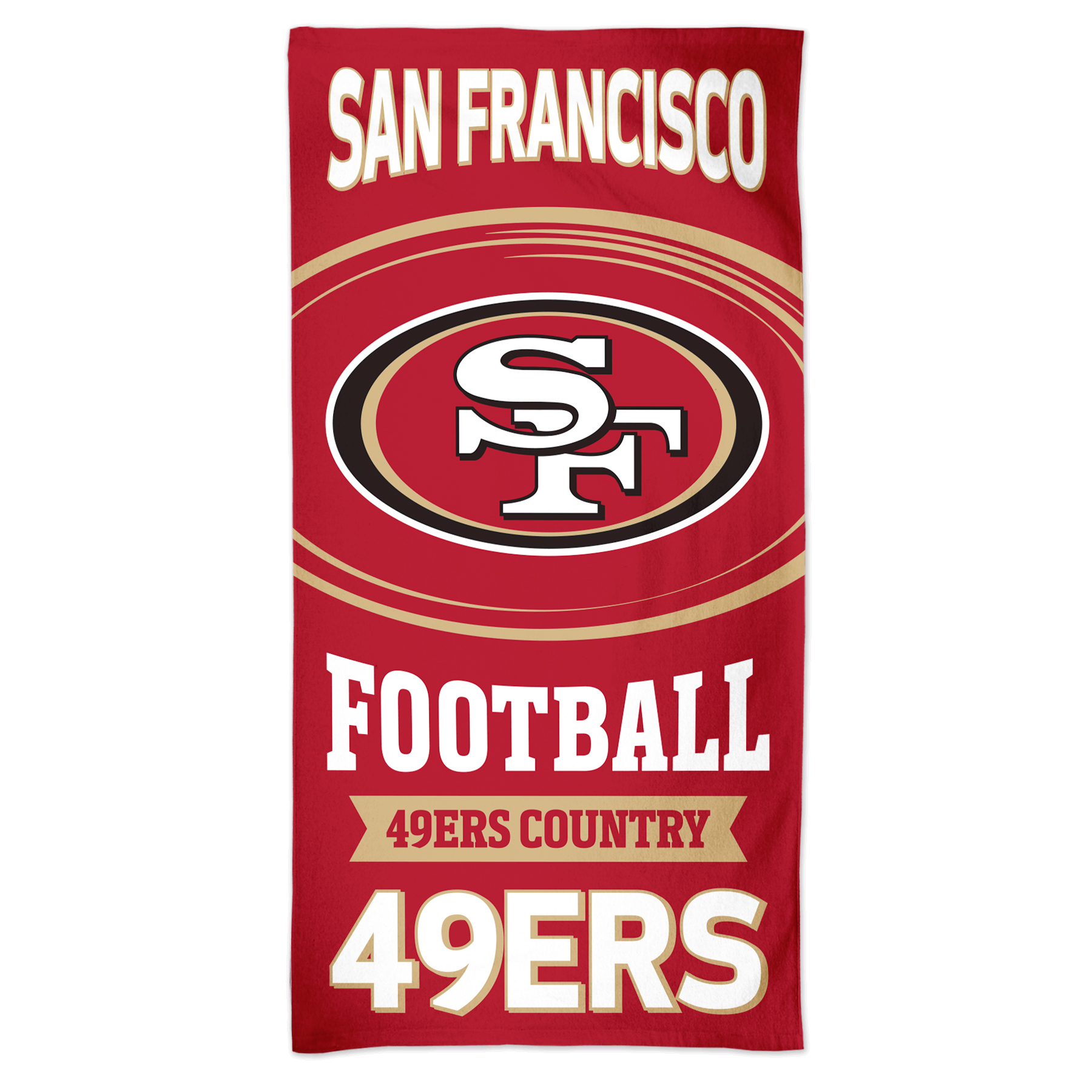 WinCraft San Francisco 49ers Beach Towel - 30" X 60" Cotton Team Towel For Pool, Beach & Home